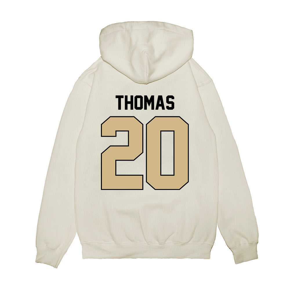 Purdue - NCAA Football : Jaron Thomas - Vintage Helmet Premium Hooded Sweatshirt-1