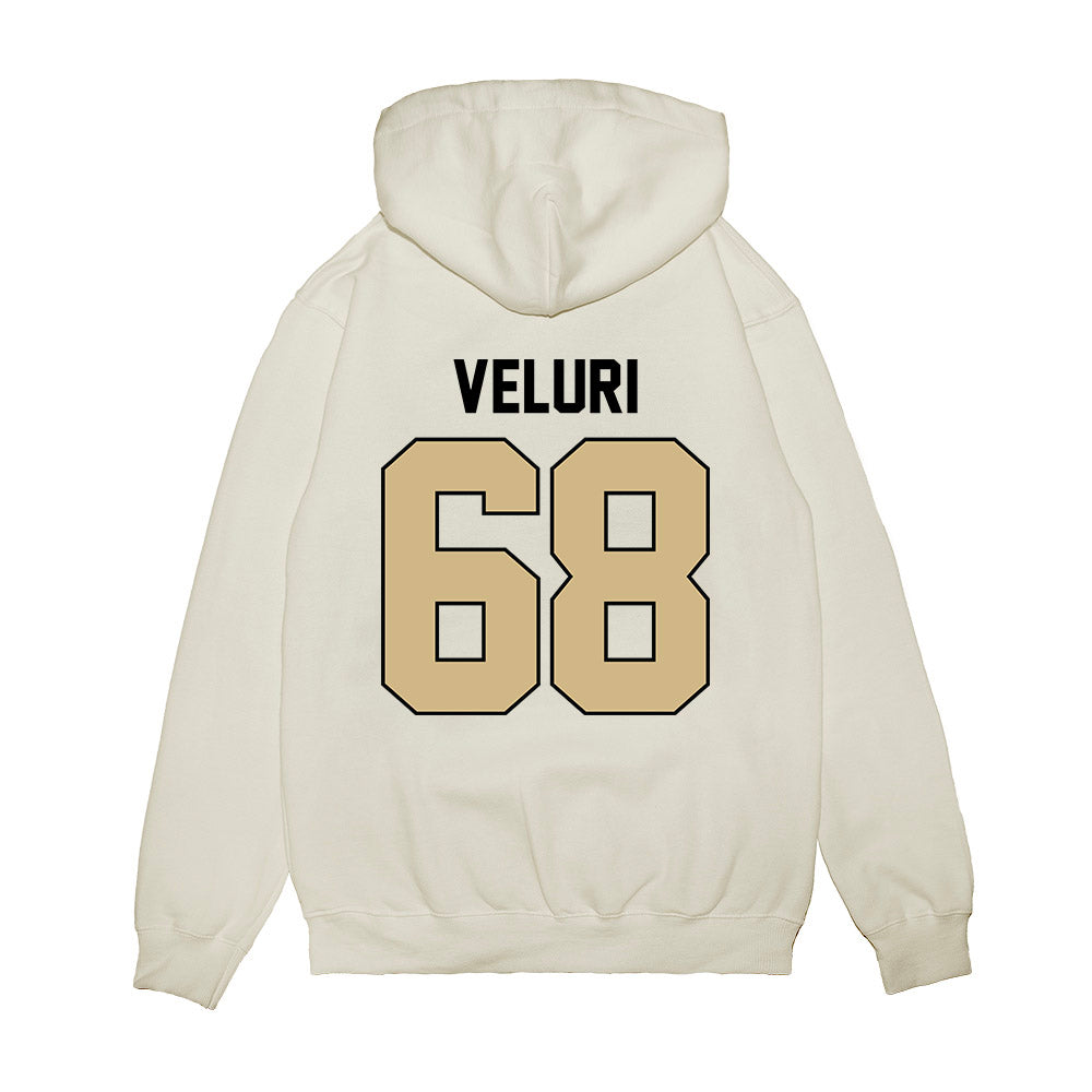Purdue - NCAA Football : Sankeerth Veluri - Vintage Helmet Premium Hooded Sweatshirt-1