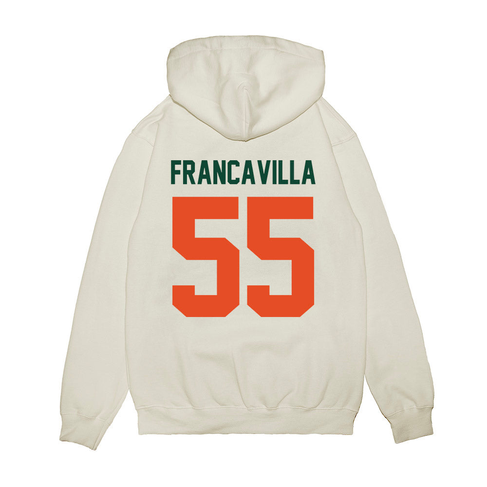 Miami - NCAA Football : Nino Francavilla - Vintage Helmet Premium Hooded Sweatshirt-1
