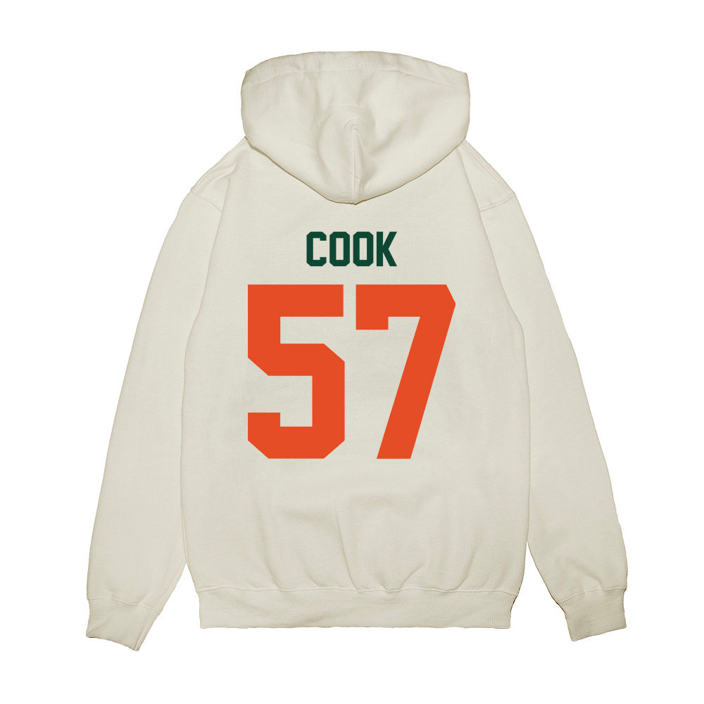 Miami - NCAA Football : Marley Cook - Vintage Helmet Premium Hooded Sweatshirt-1