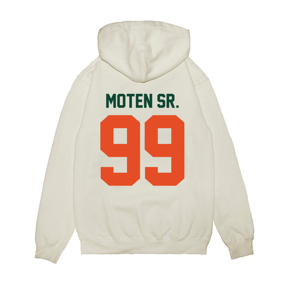 Miami - NCAA Football : Ahmad Moten Sr. - Vintage Helmet Premium Hooded Sweatshirt-1