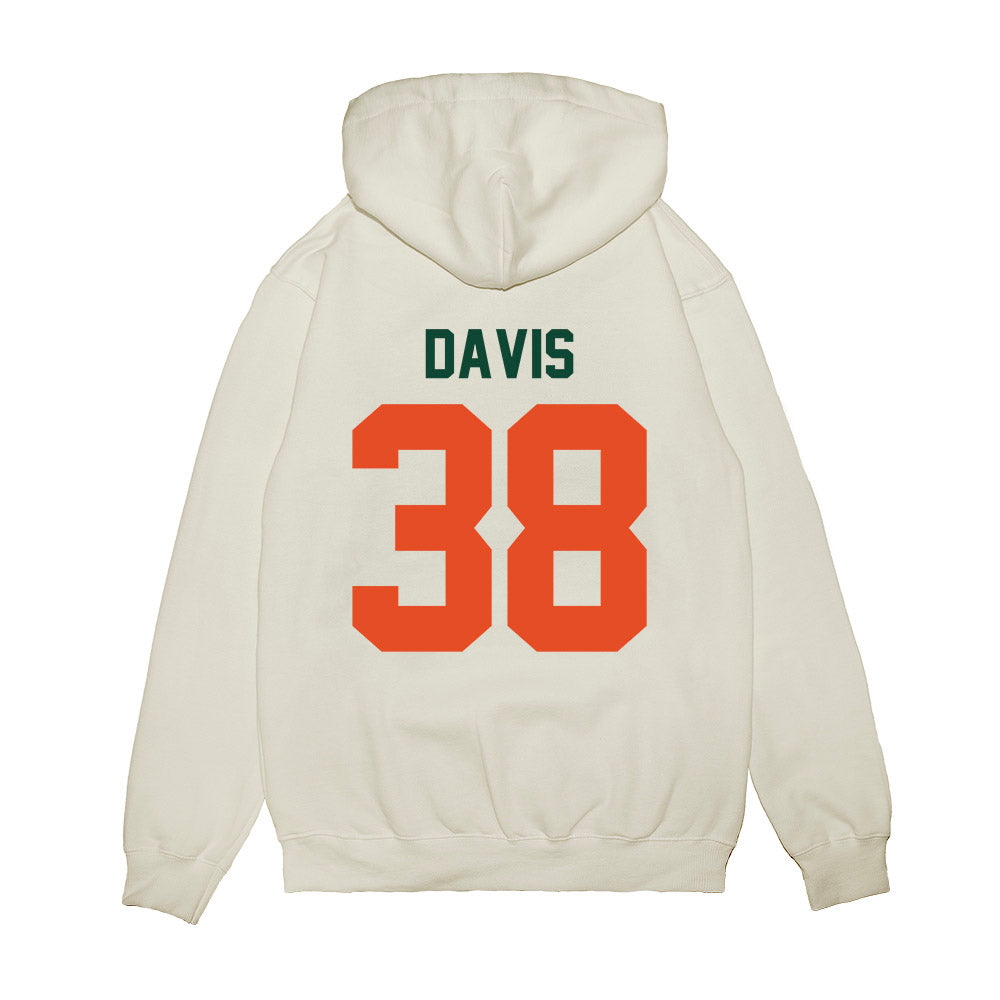 Miami - NCAA Football : Carter Davis - Vintage Helmet Premium Hooded Sweatshirt-1