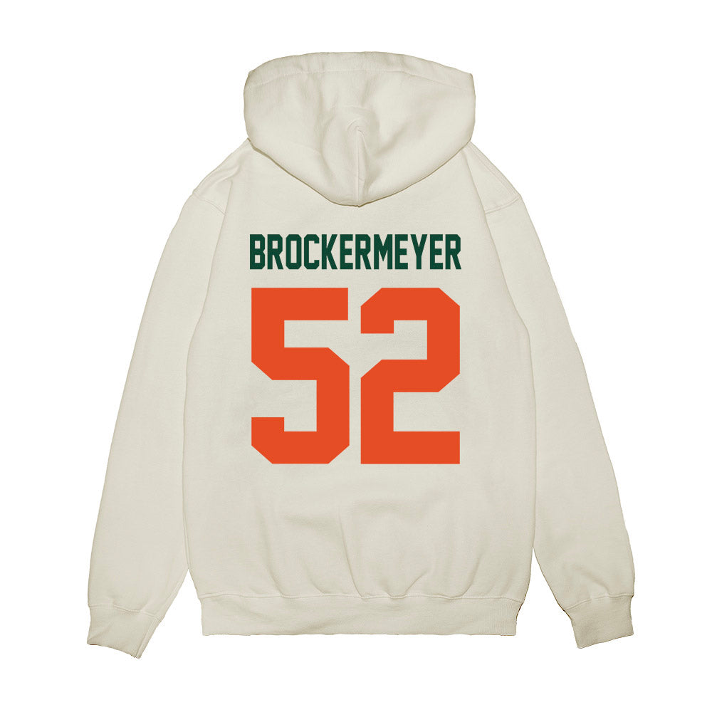 Miami - NCAA Football : James Brockermeyer - Vintage Helmet Premium Hooded Sweatshirt-1