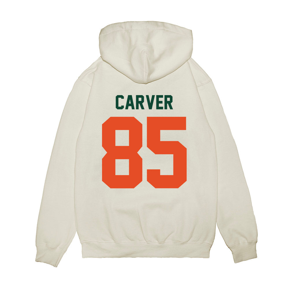 Miami - NCAA Football : Jackson Carver - Vintage Helmet Premium Hooded Sweatshirt-1