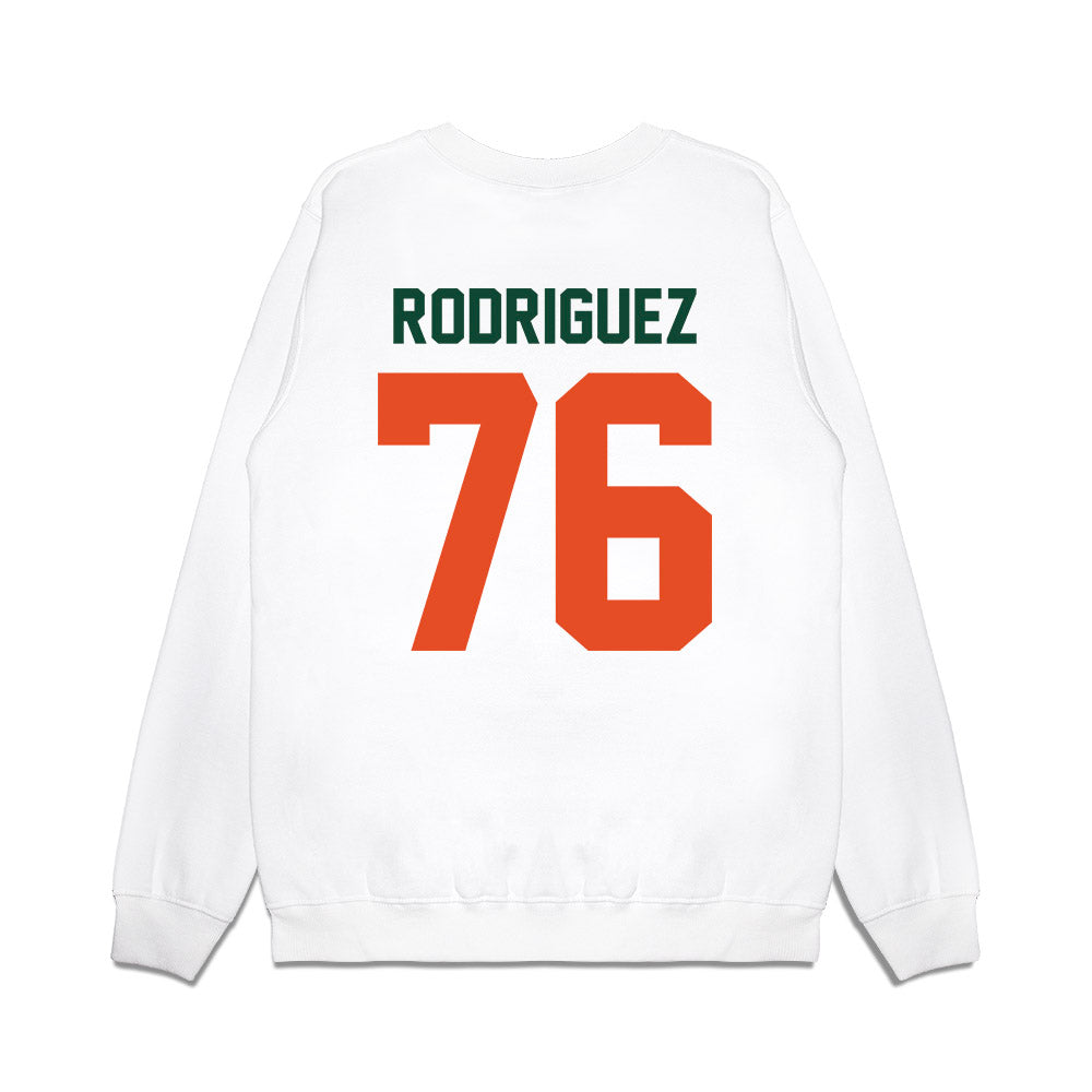 Miami - NCAA Football : Ryan Rodriguez - Vintage Helmet Premium Crewneck Sweatshirt-1