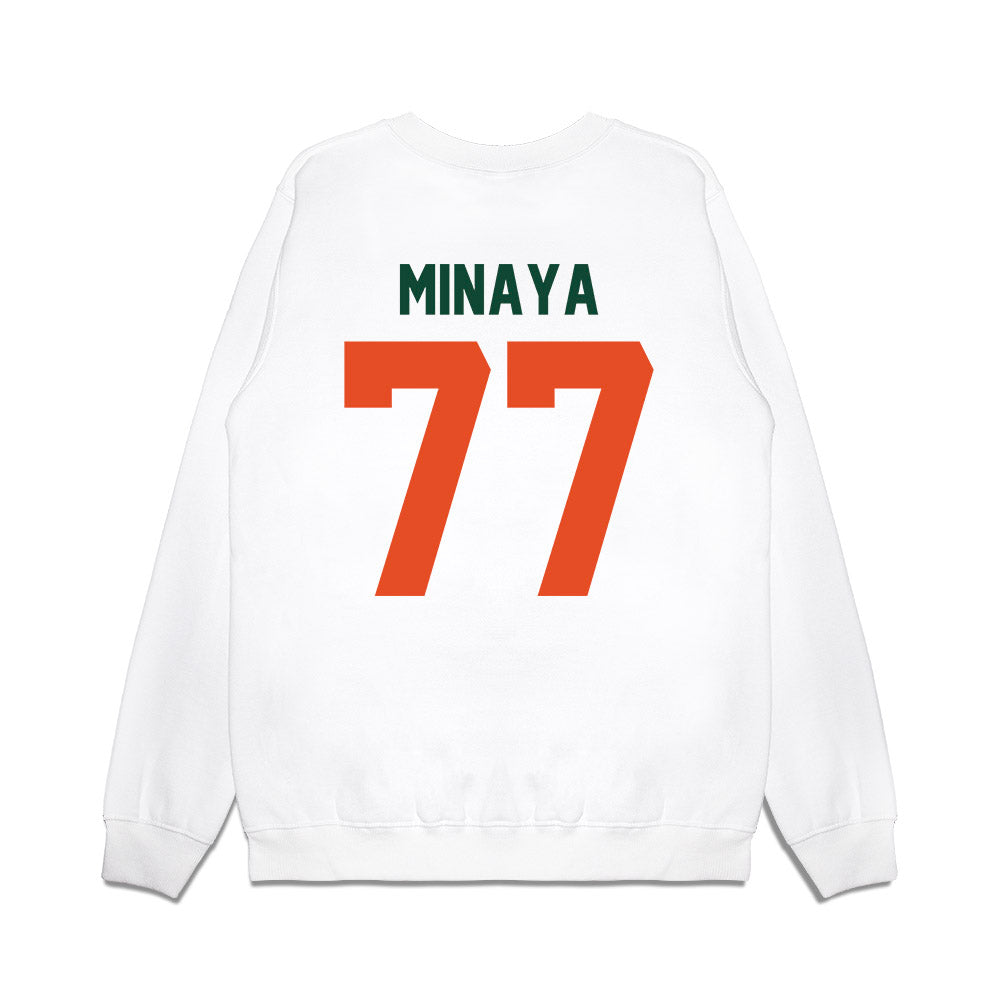 Miami - NCAA Football : Juan Minaya - Vintage Helmet Premium Crewneck Sweatshirt-1