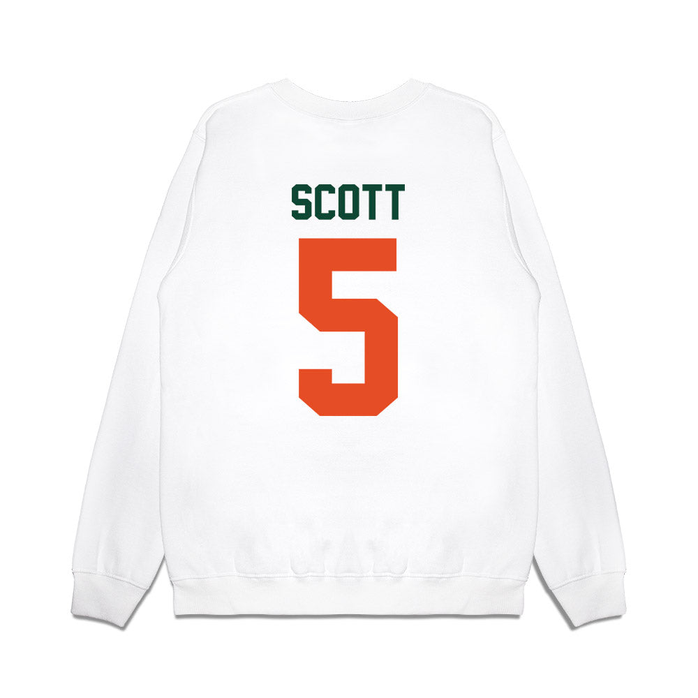 Miami - NCAA Football : Justin Scott - Vintage Helmet Premium Crewneck Sweatshirt-1