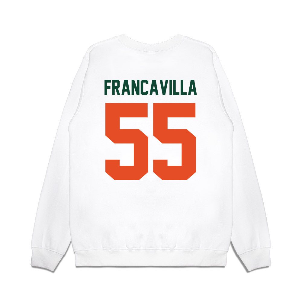 Miami - NCAA Football : Nino Francavilla - Vintage Helmet Premium Crewneck Sweatshirt-1
