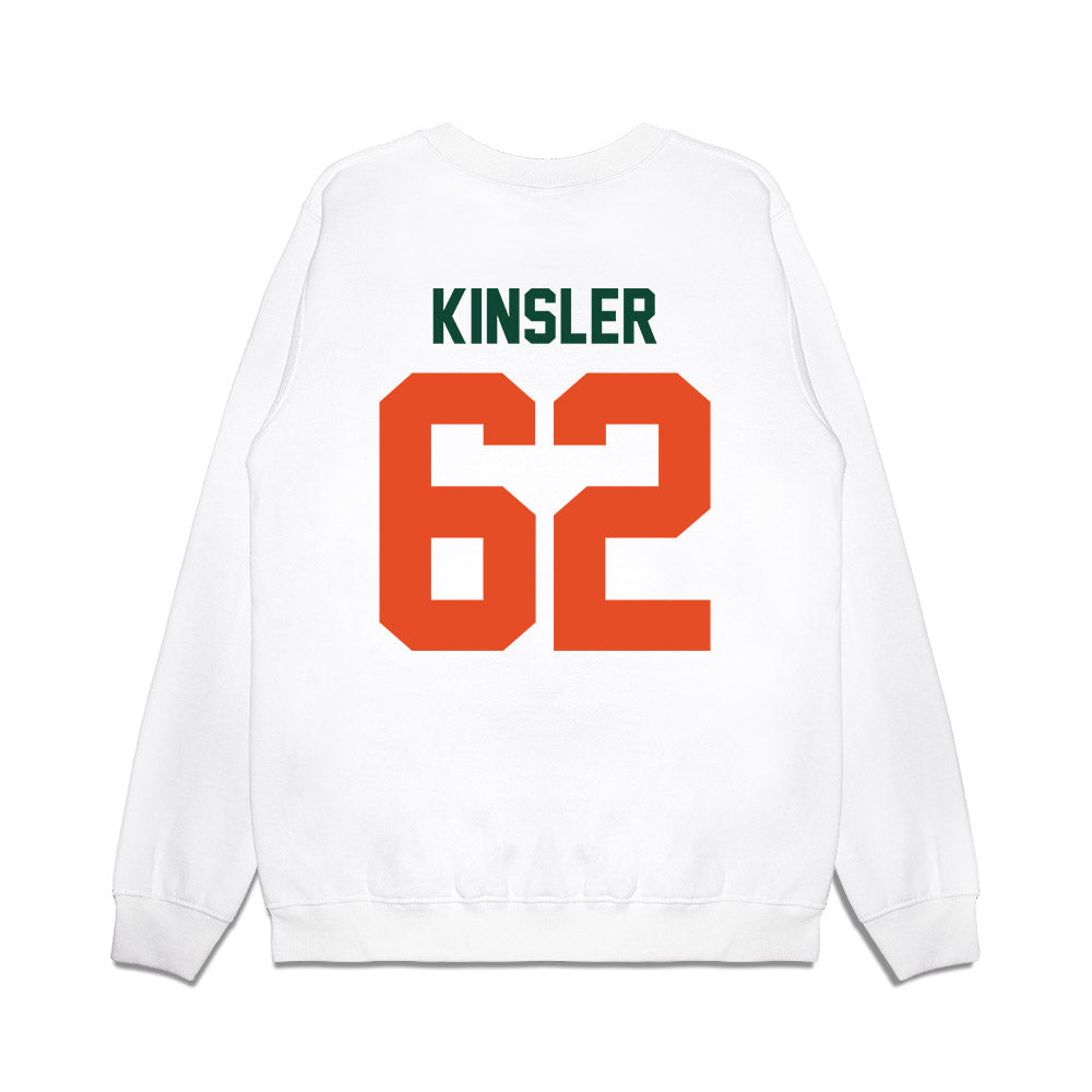 Miami - NCAA Football : Tommy Kinsler - Vintage Helmet Premium Crewneck Sweatshirt-1
