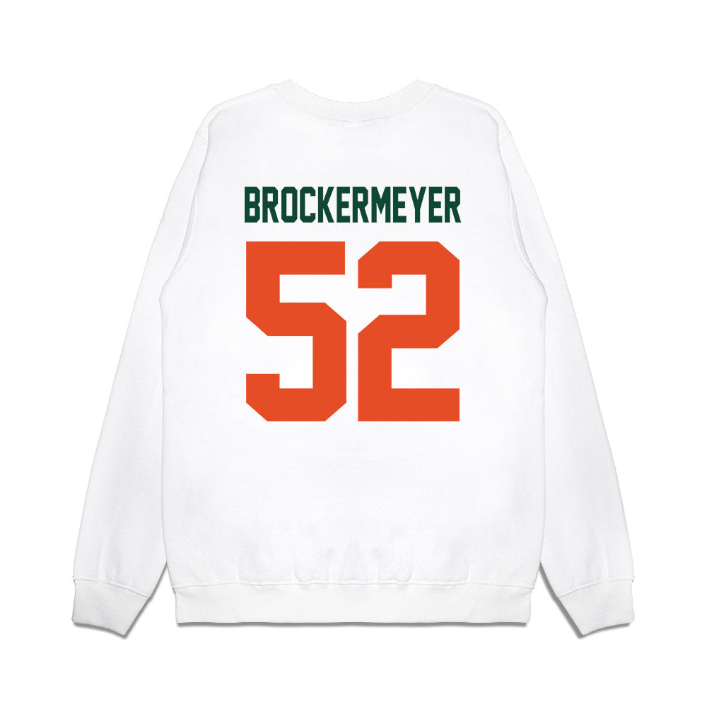 Miami - NCAA Football : James Brockermeyer - Vintage Helmet Premium Crewneck Sweatshirt-1
