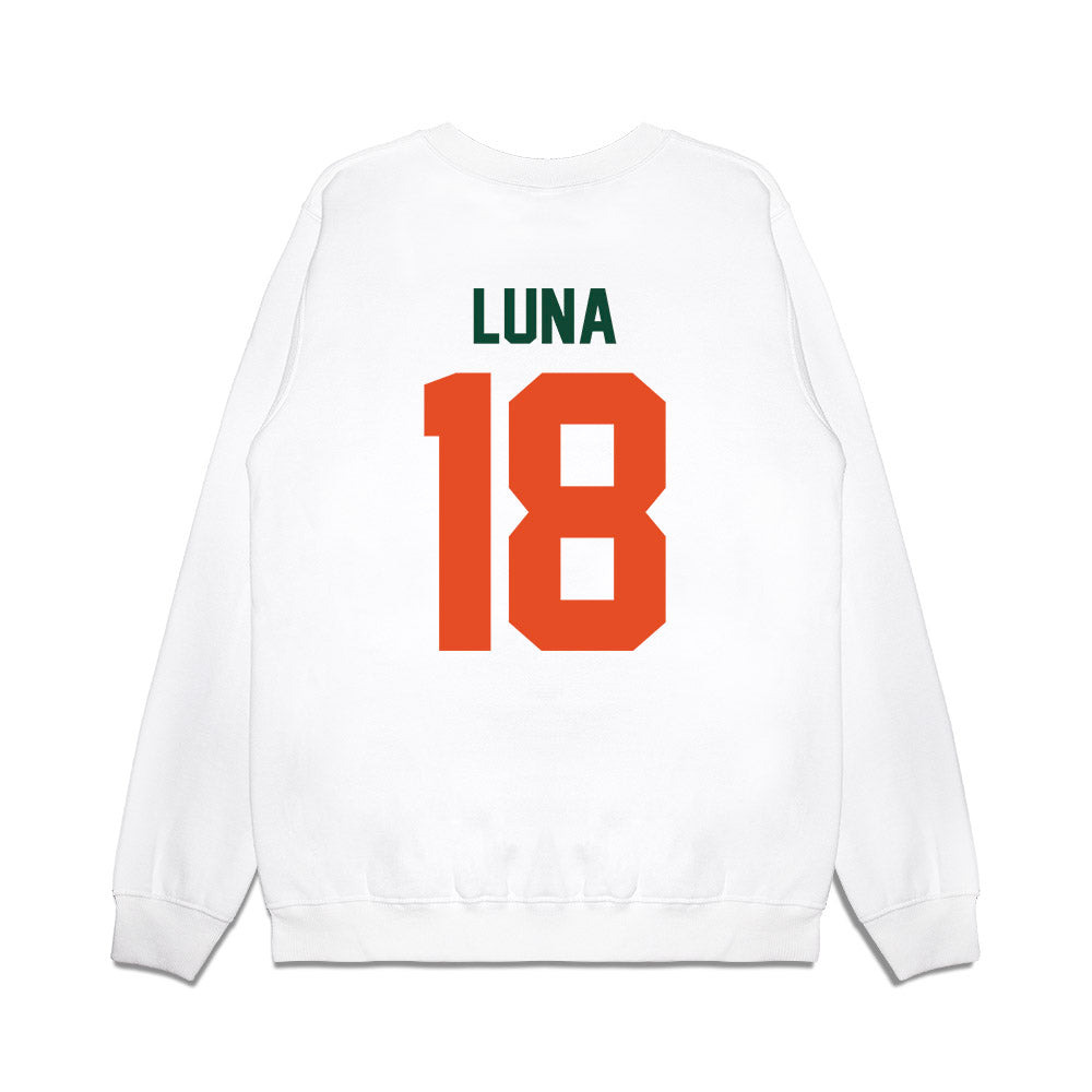 Miami - NCAA Football : Riply Luna - Vintage Helmet Premium Crewneck Sweatshirt-1