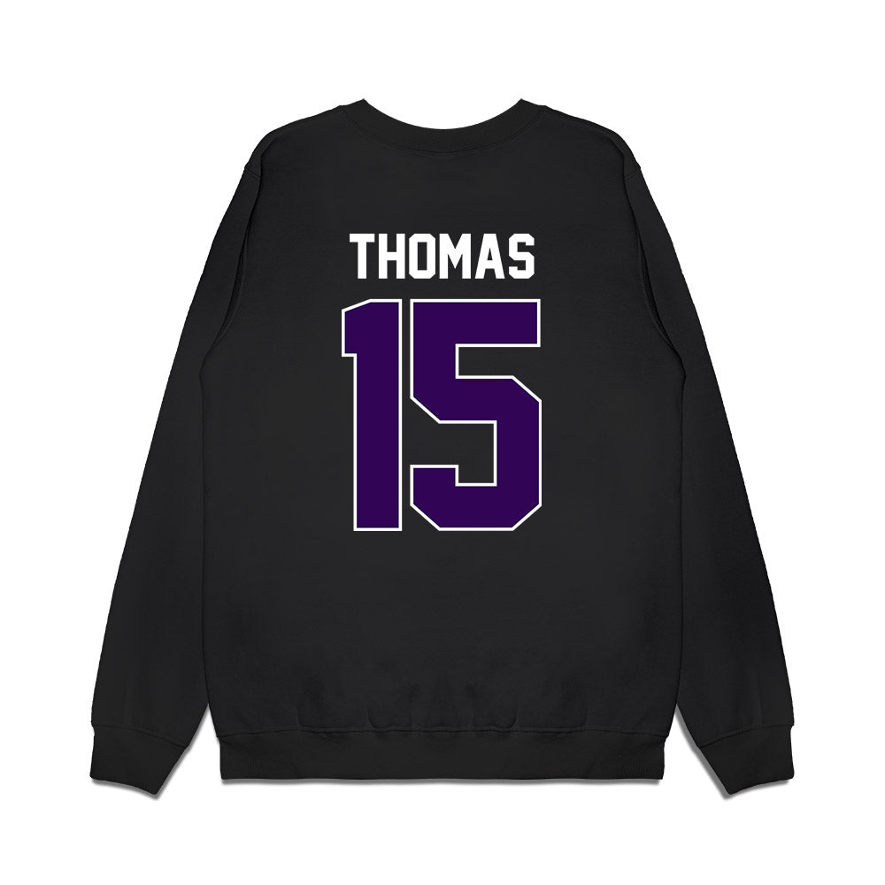Kansas State - NCAA Football : Kanijal Thomas - Vintage Helmet Premium Crewneck Sweatshirt-1