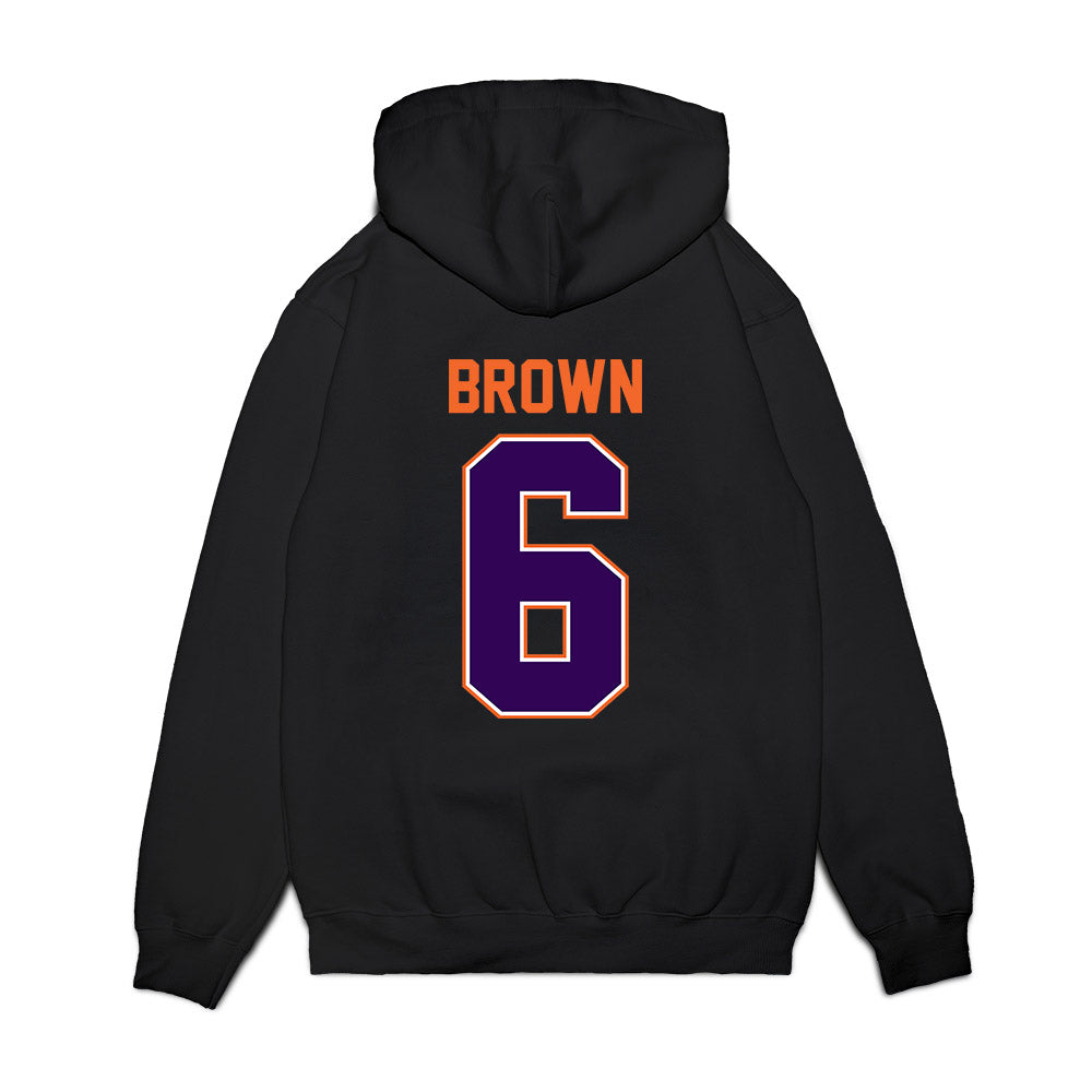 Clemson - NCAA Football : Tyler Brown - Vintage Helmet Premium Hooded Sweatshirt-1