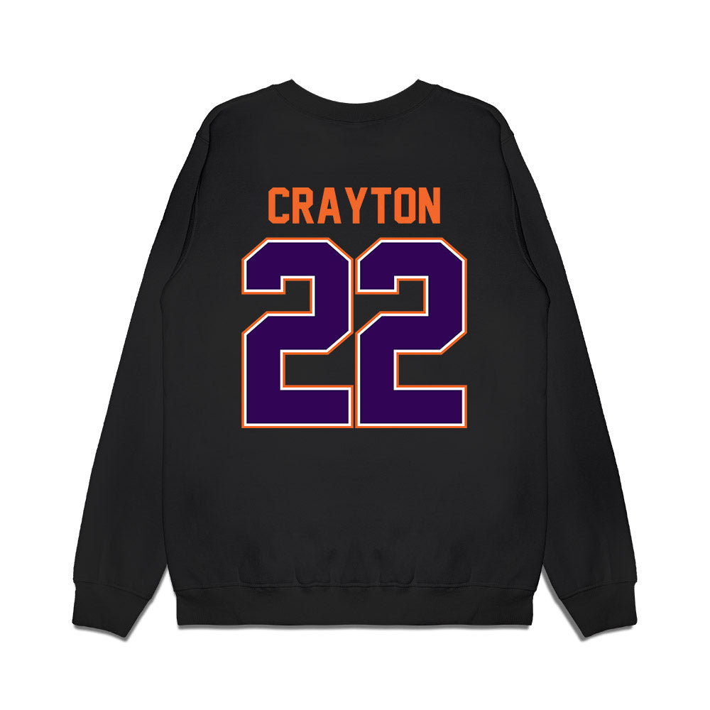 Clemson - NCAA Football : Dee Crayton - Vintage Helmet Premium Crewneck Sweatshirt-1