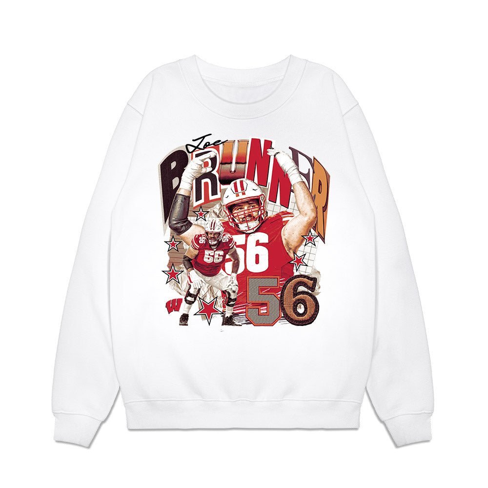 Wisconsin - NCAA Football : Joe Brunner - Collage Premium Crewneck Sweatshirt-0