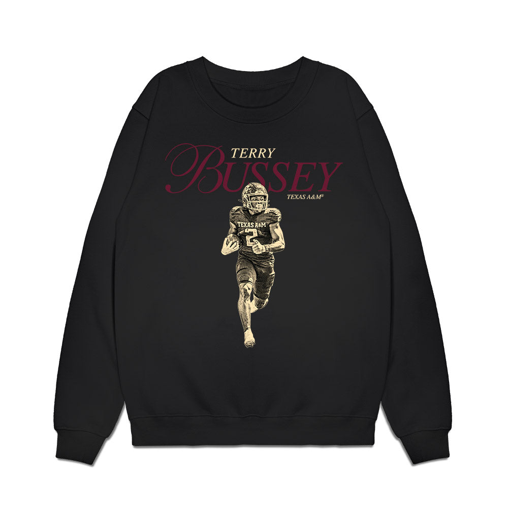 Texas A&M - NCAA Football : Terry Bussey - Legacy Premium Crewneck Sweatshirt-0