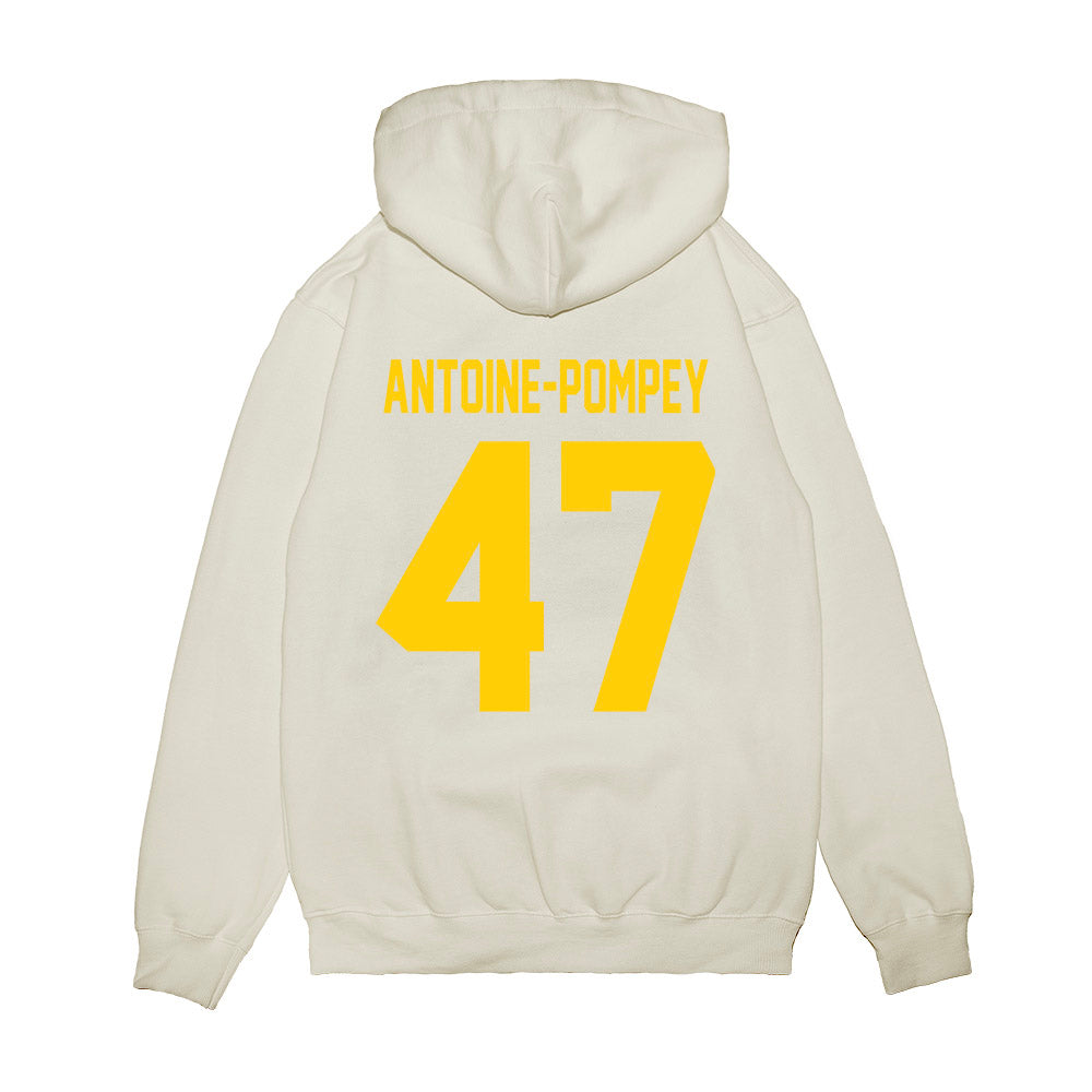 Maryland - NCAA Football : Sebastian Antoine-Pompey - Vintage Helmet Premium Hooded Sweatshirt-1