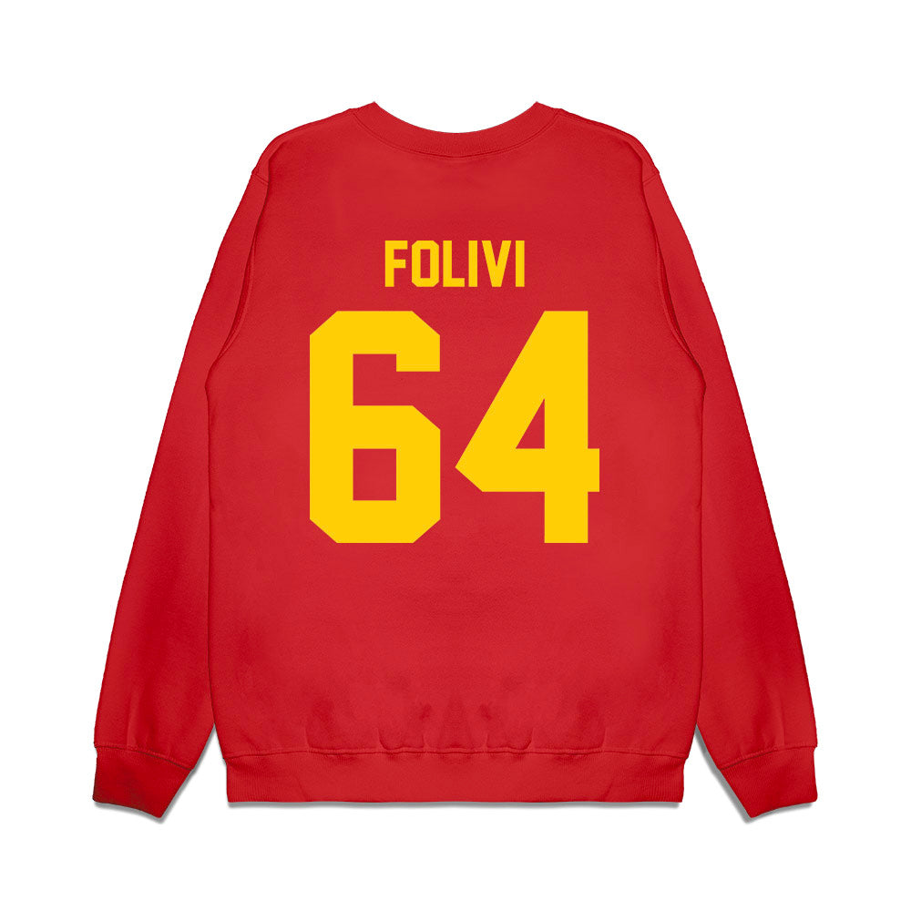Maryland - NCAA Football : Aaron Folivi - Vintage Helmet Premium Crewneck Sweatshirt-1