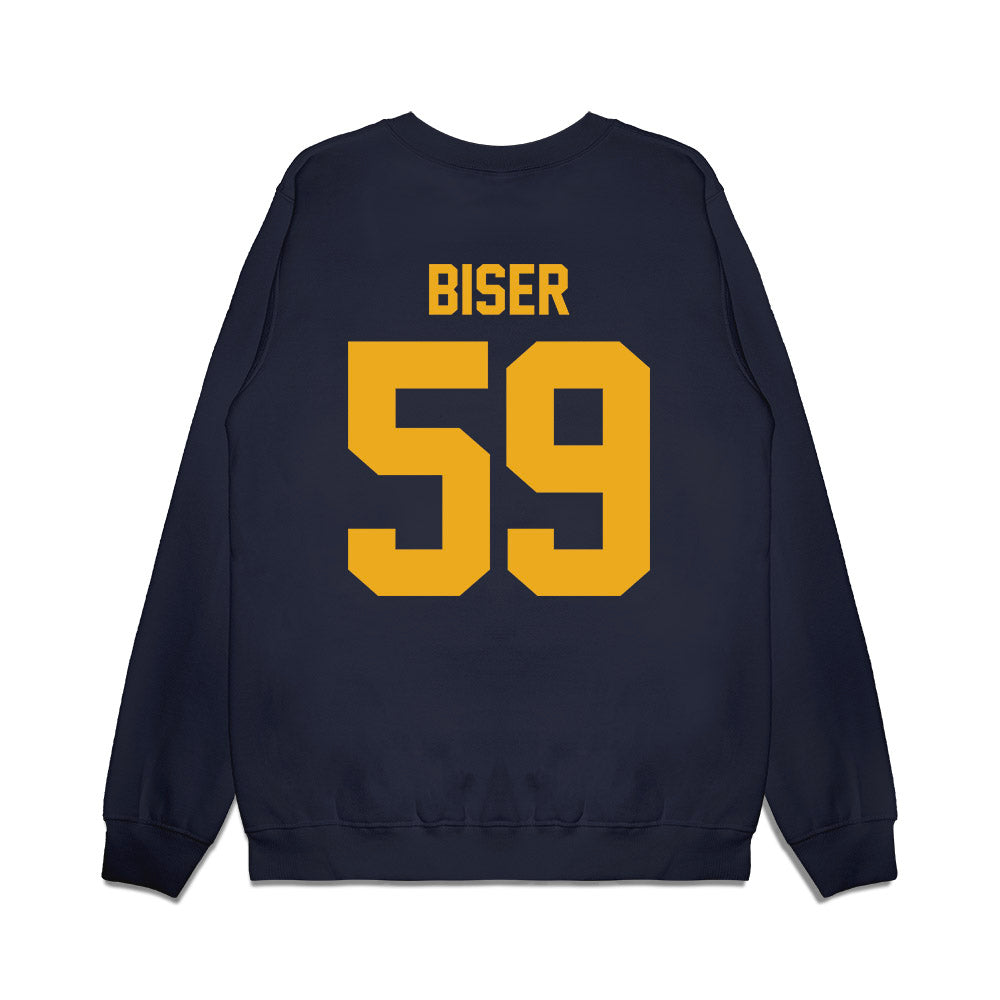 West Virginia - NCAA Football : Jackson Biser - Vintage Helmet Premium Crewneck Sweatshirt-1