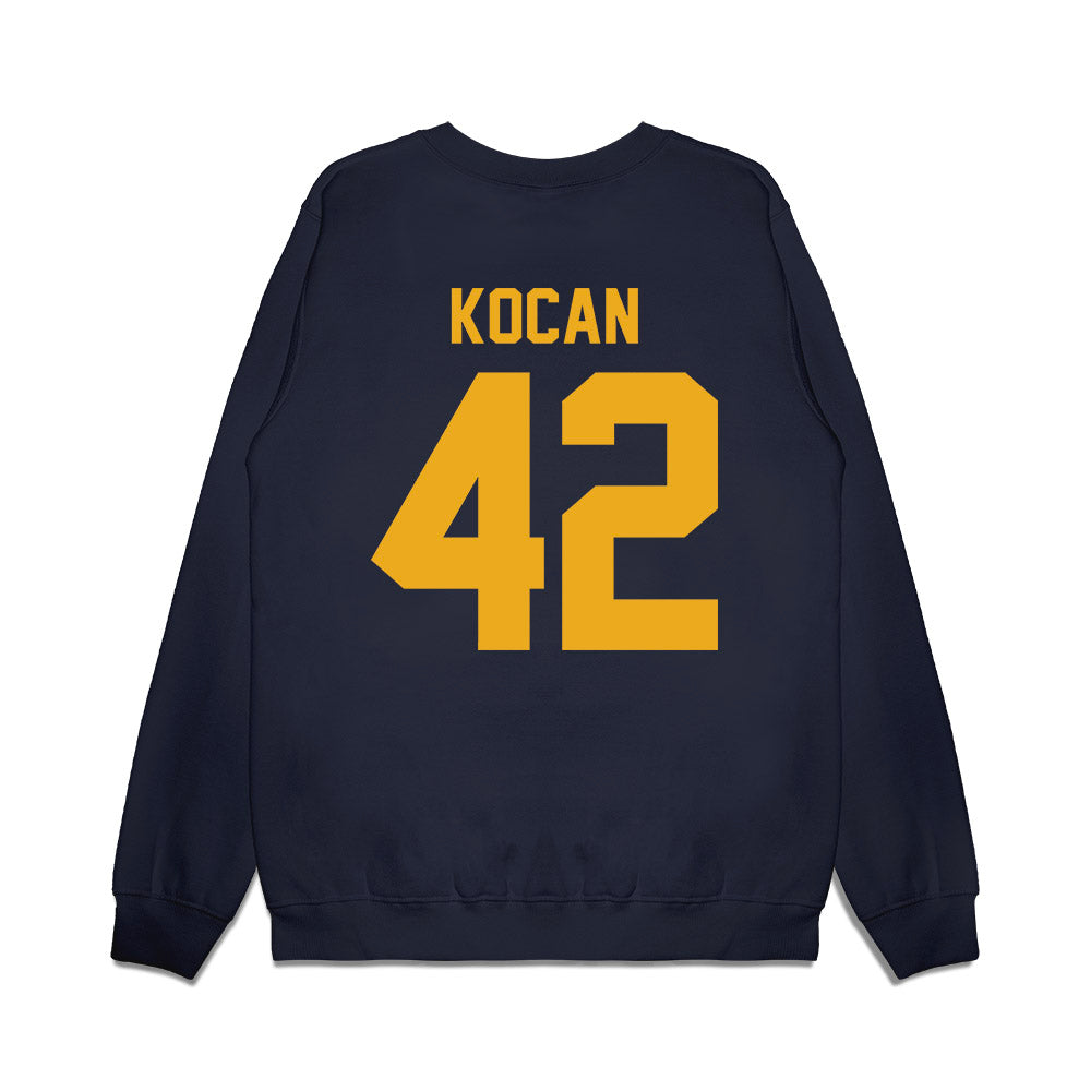 West Virginia - NCAA Football : RJ Kocan - Vintage Helmet Premium Crewneck Sweatshirt-1