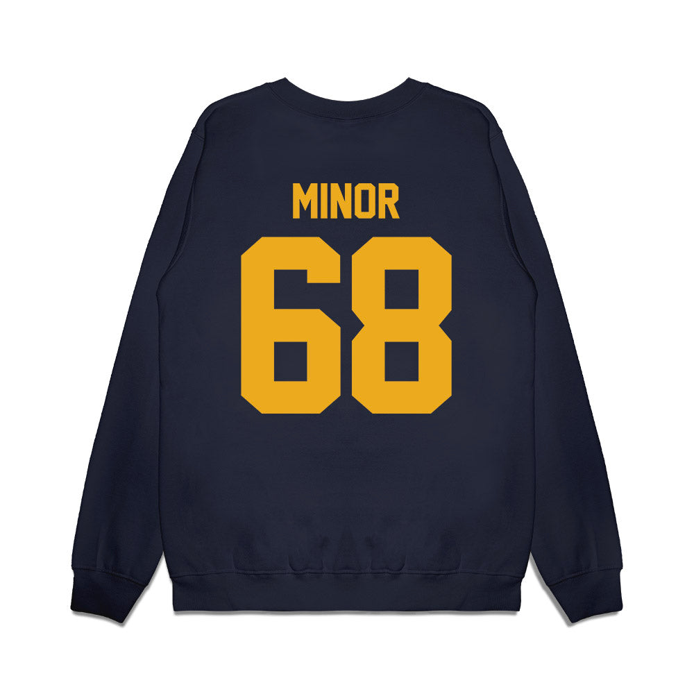West Virginia - NCAA Football : Wyatt Minor - Vintage Helmet Premium Crewneck Sweatshirt-1
