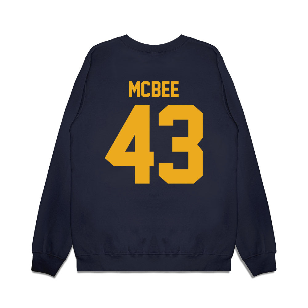 West Virginia - NCAA Football : Colin McBee - Vintage Helmet Premium Crewneck Sweatshirt-1