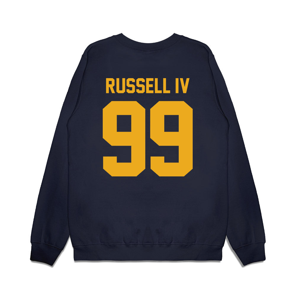 West Virginia - NCAA Football : Hammond Russell IV - Vintage Helmet Premium Crewneck Sweatshirt-1