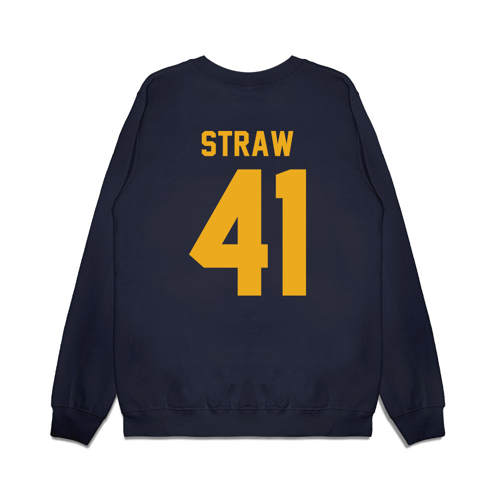 West Virginia - NCAA Football : Oliver Straw - Vintage Helmet Premium Crewneck Sweatshirt-1