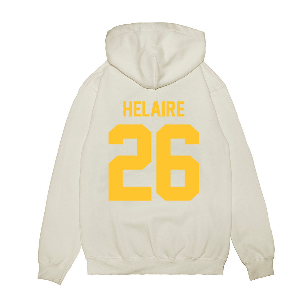 LSU - NCAA Football : Cowinn Helaire - Vintage Helmet Premium Hooded Sweatshirt-1