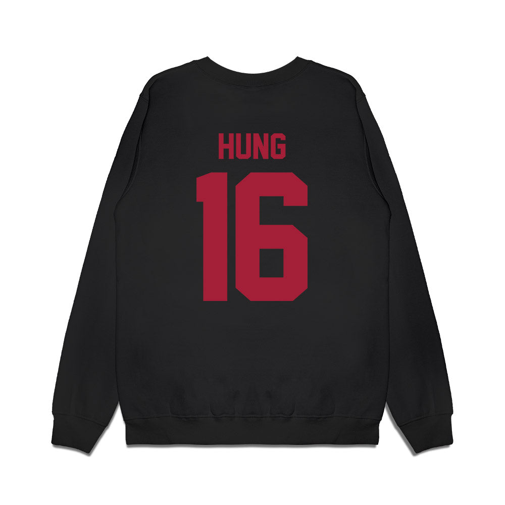 WSU - NCAA Football : Isaiah Hung - Vintage Helmet Premium Crewneck Sweatshirt-1