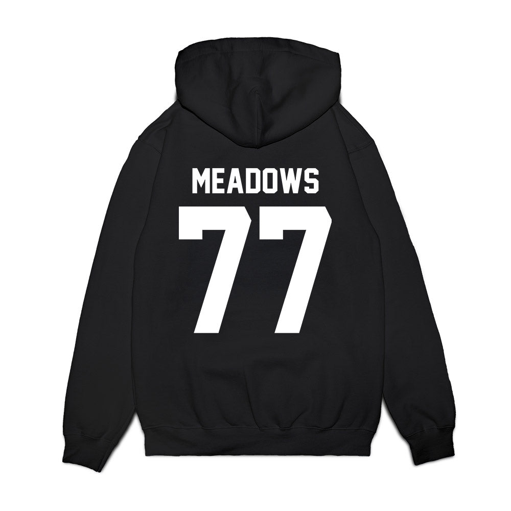 Virginia Tech - NCAA Football : Brody Meadows - Vintage Helmet Premium Hooded Sweatshirt-1