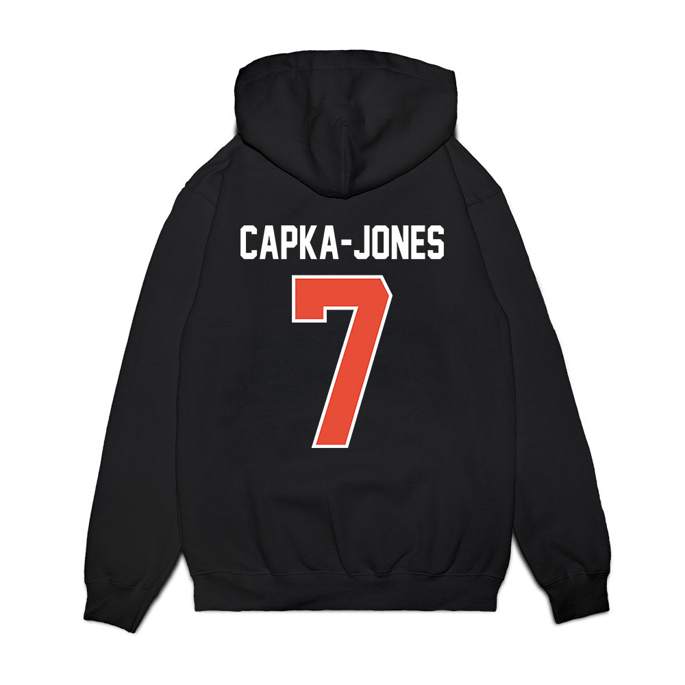 Illinois - NCAA Football : Alexander Capka-Jones - Vintage Helmet Premium Hooded Sweatshirt-1