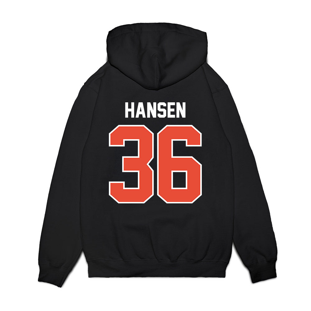 Illinois - NCAA Football : Lane Hansen - Vintage Helmet Premium Hooded Sweatshirt-1