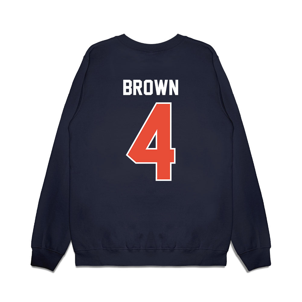 Illinois - NCAA Football : Daniel Brown - Vintage Helmet Premium Crewneck Sweatshirt-1