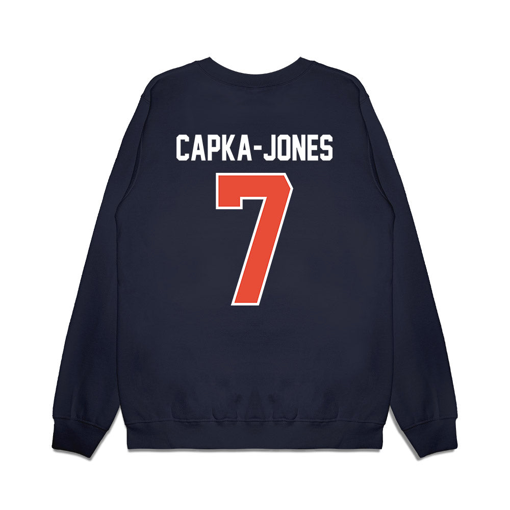 Illinois - NCAA Football : Alexander Capka-Jones - Vintage Helmet Premium Crewneck Sweatshirt-1