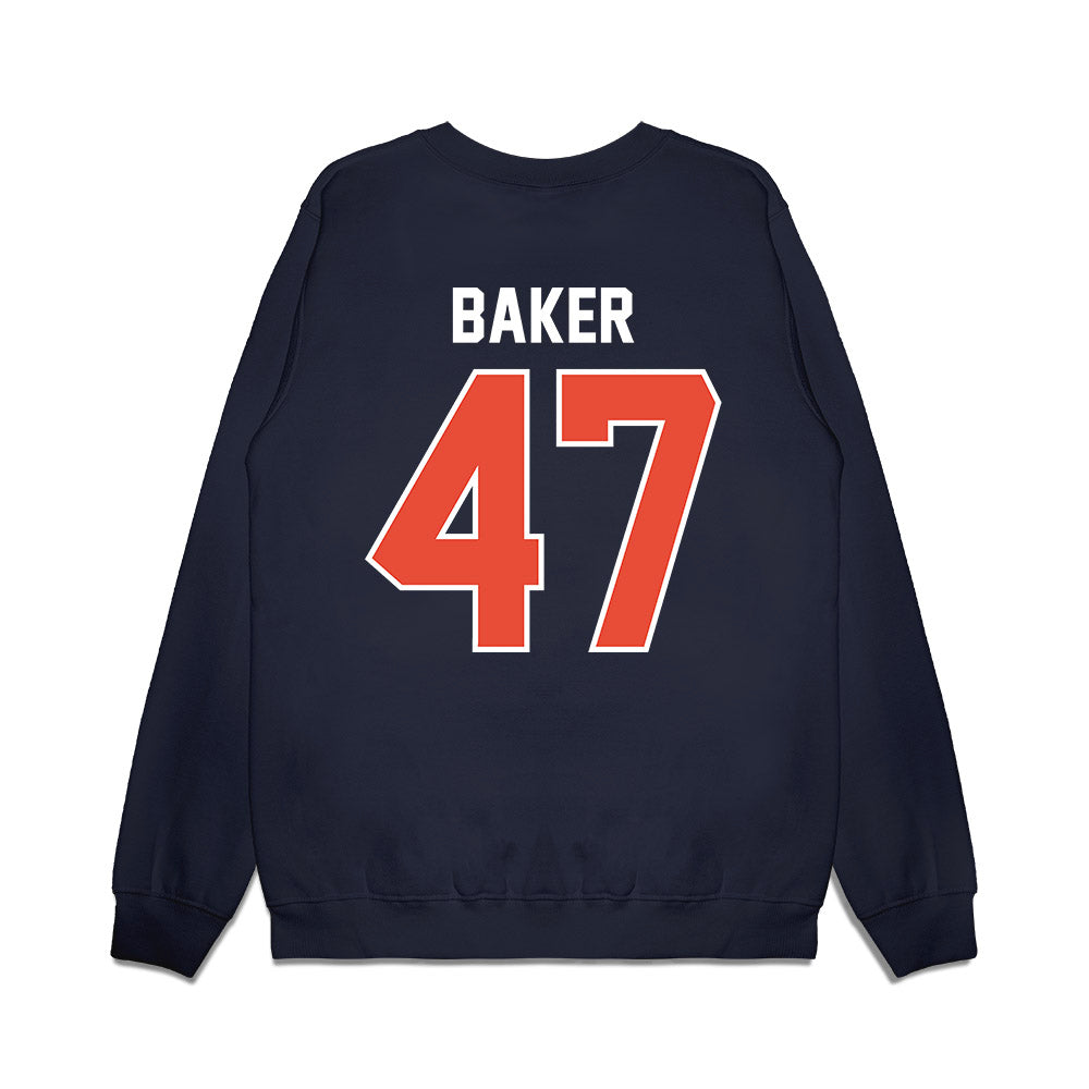Illinois - NCAA Football : Easton Baker - Vintage Helmet Premium Crewneck Sweatshirt-1