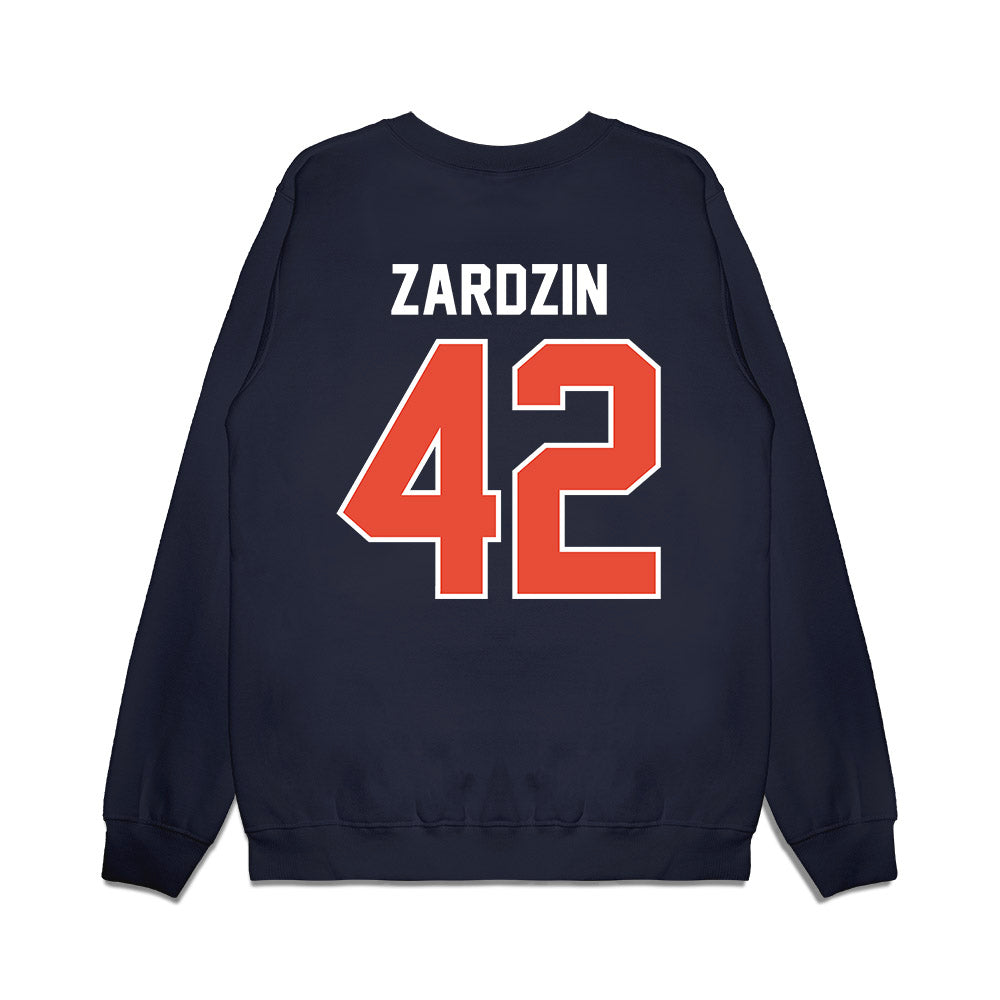 Illinois - NCAA Football : Luke Zardzin - Vintage Helmet Premium Crewneck Sweatshirt-1