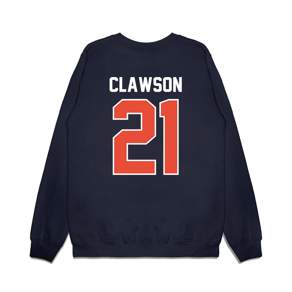 Illinois - NCAA Football : Ben Clawson - Vintage Helmet Premium Crewneck Sweatshirt-1