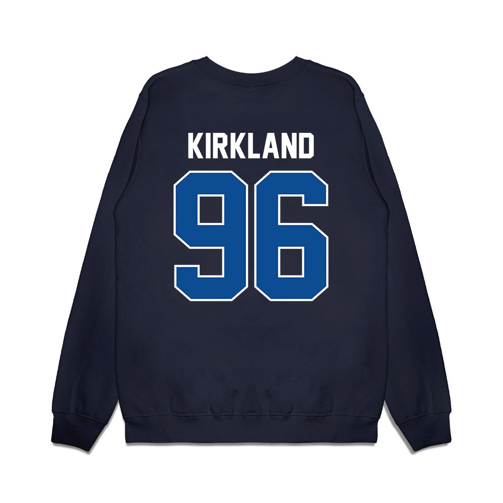 BYU - NCAA Football : Justin Kirkland - Vintage Helmet Premium Crewneck Sweatshirt-1