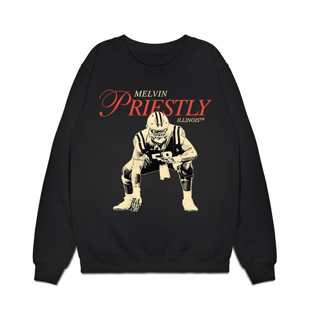 Illinois - NCAA Football : Melvin Priestly - Legacy Premium Crewneck Sweatshirt-0