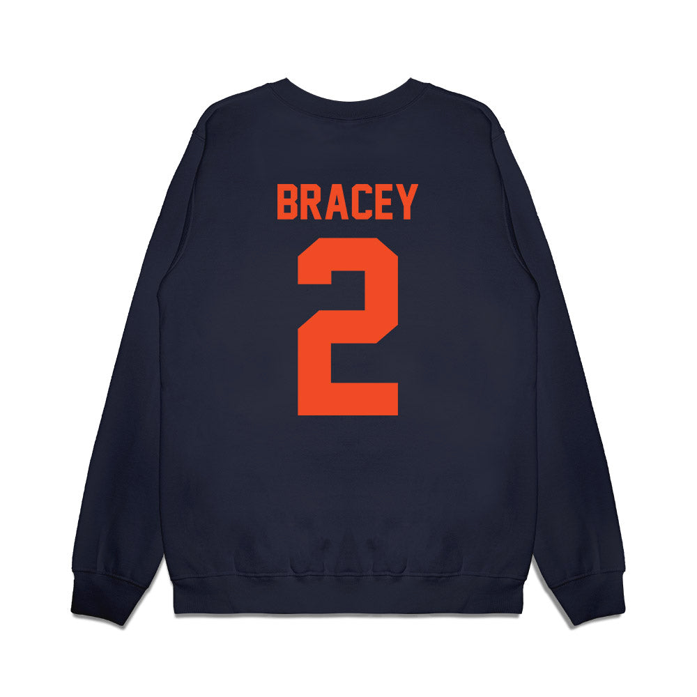 Virginia - NCAA Football : Stevie Bracey - Vintage Helmet Premium Crewneck Sweatshirt-1