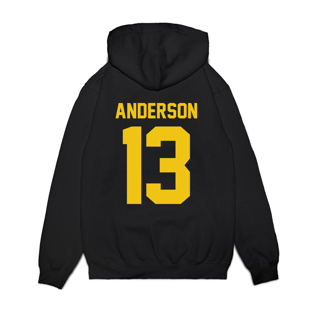 Michigan - NCAA Football : Caleb Anderson - Vintage Helmet Premium Hooded Sweatshirt-1