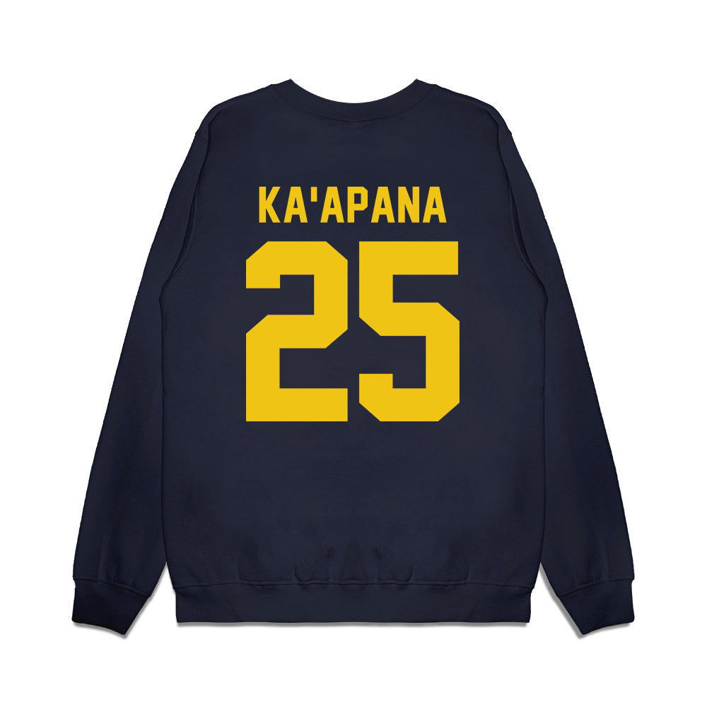 Michigan - NCAA Football : Micah Ka'apana - Vintage Helmet Premium Crewneck Sweatshirt-1