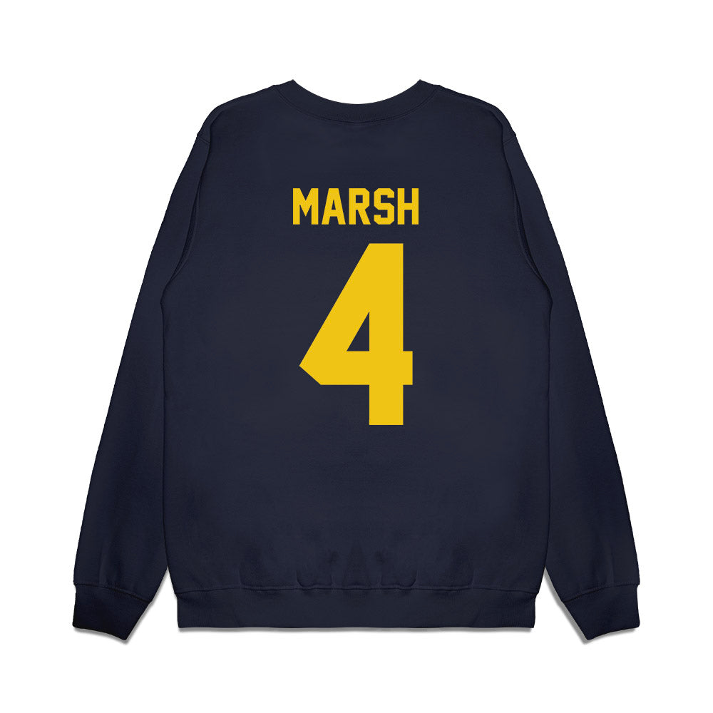 Michigan - NCAA Football : Andrew Marsh - Vintage Helmet Premium Crewneck Sweatshirt-1