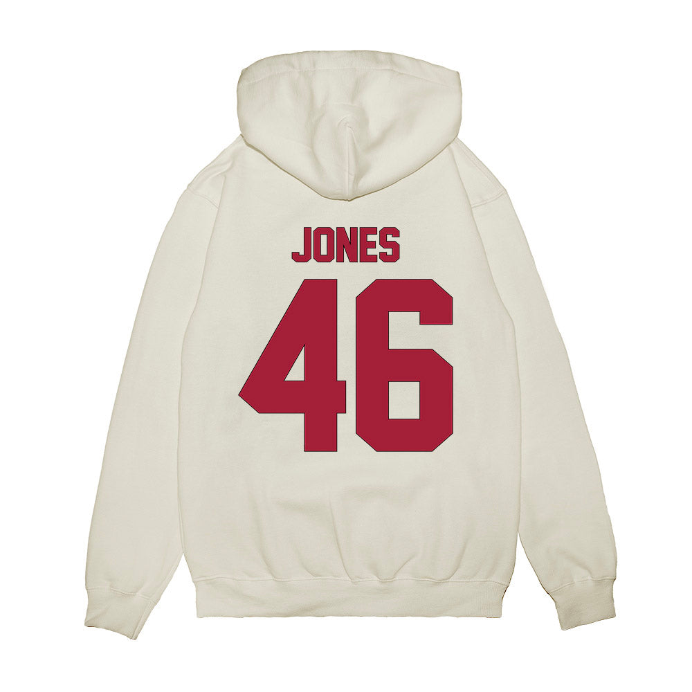Indiana - NCAA Football : Isaiah Jones - Vintage Helmet Premium Hooded Sweatshirt-1