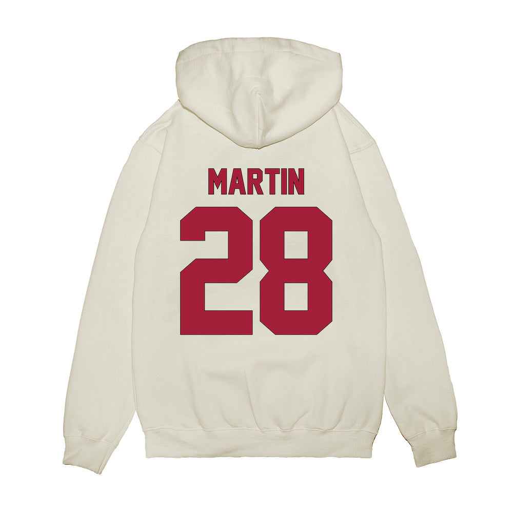 Indiana - NCAA Football : Khobie Martin - Vintage Helmet Premium Hooded Sweatshirt-1