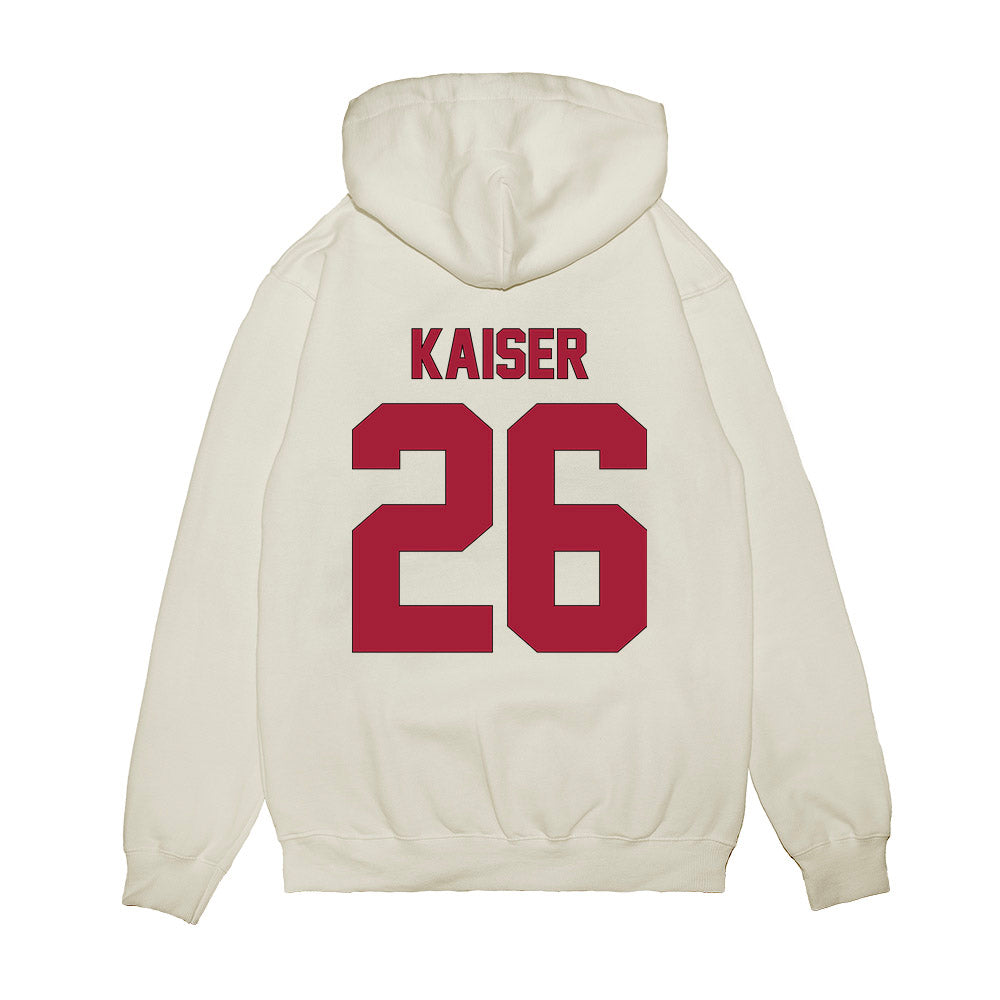 Indiana - NCAA Football : Cade Kaiser - Vintage Helmet Premium Hooded Sweatshirt-1
