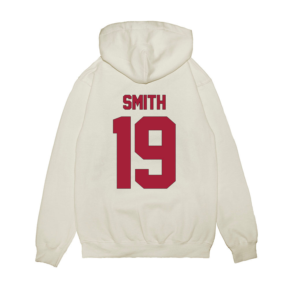 Indiana - NCAA Football : Zacharey Smith - Vintage Helmet Premium Hooded Sweatshirt-1