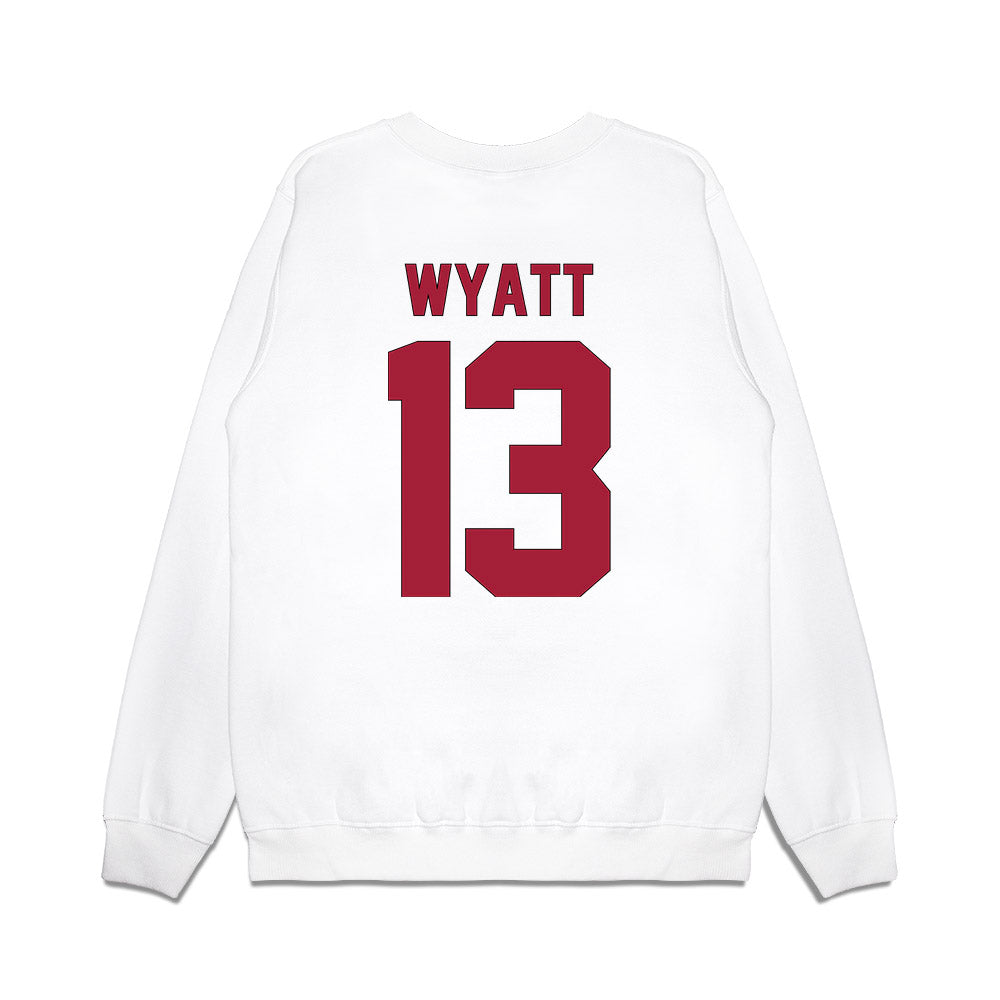 Indiana - NCAA Football : Kellan Wyatt - Vintage Helmet Premium Crewneck Sweatshirt-1