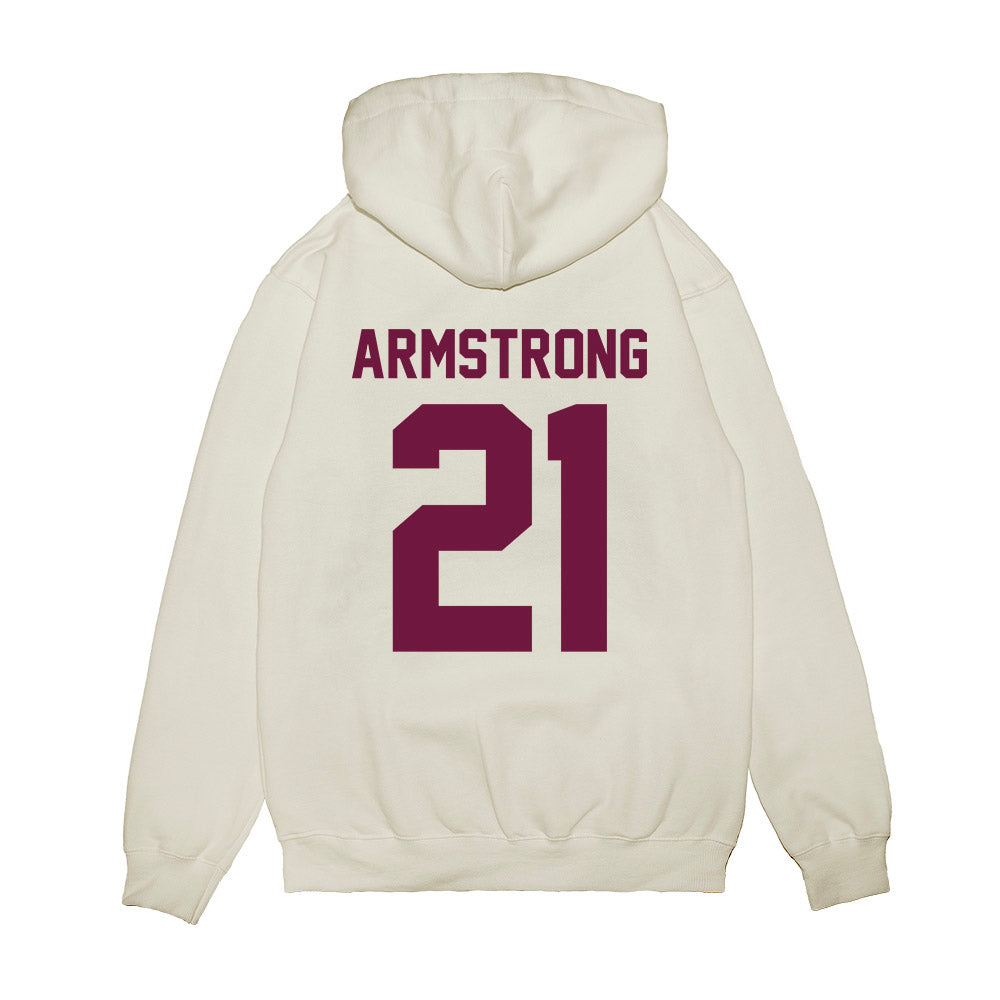 Texas A&M - NCAA Football : Kiotti Armstrong - Vintage Helmet Premium Hooded Sweatshirt-1